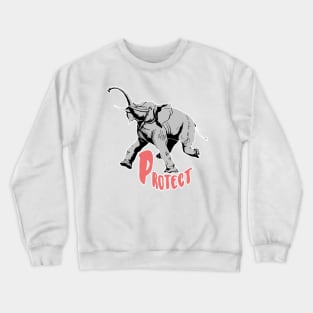 Protect Elephants Animal Conservation Crewneck Sweatshirt